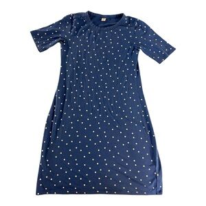 Old Navy Royal Blue Polka Dot T Shirt Mini Casual Dress Size S
